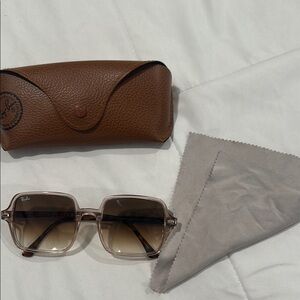Ray-Ban Transparent Brown Sunglasses with Case